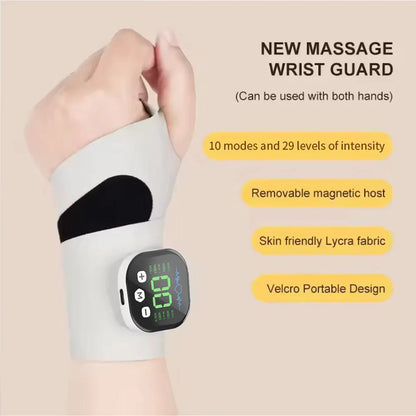EMS Electric Cordless Hand Wrist Massager 10 Mode Vibration Massage Relieve Hand Muscle Fatigue USB Rechargeable Wrist Brace Wra