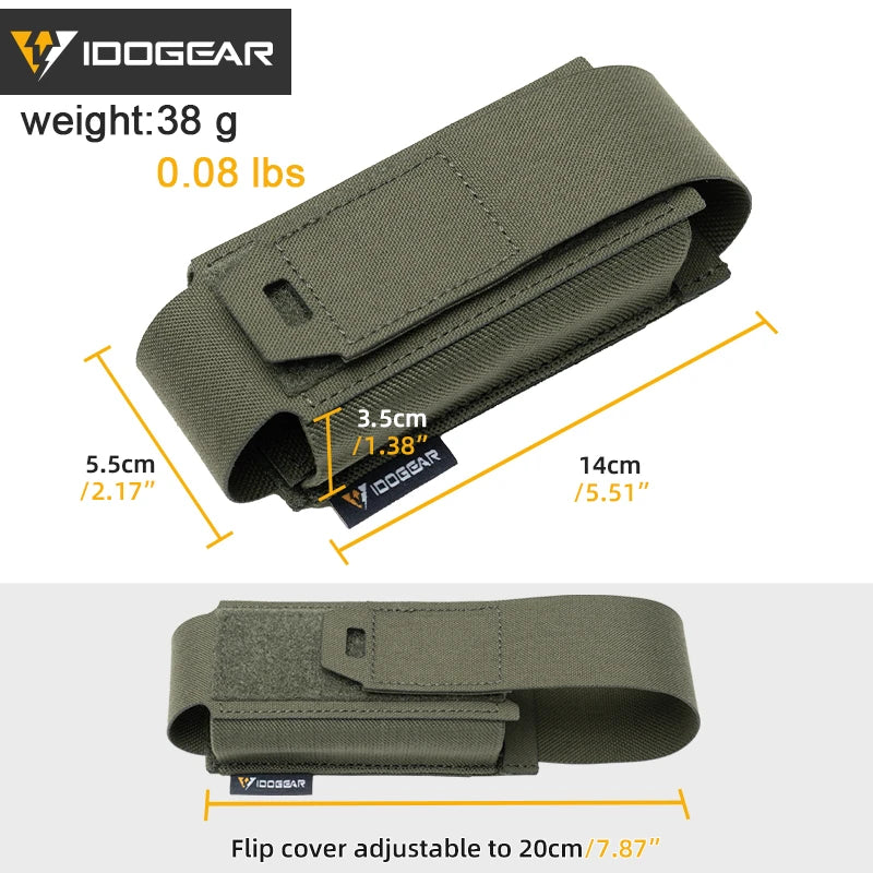 IDOGEAR Tactical Molle Flashlight Holder Magazine Pouch Multiuse Portable Tool Flashbang Pouch for Duty Belt Backpack 35133