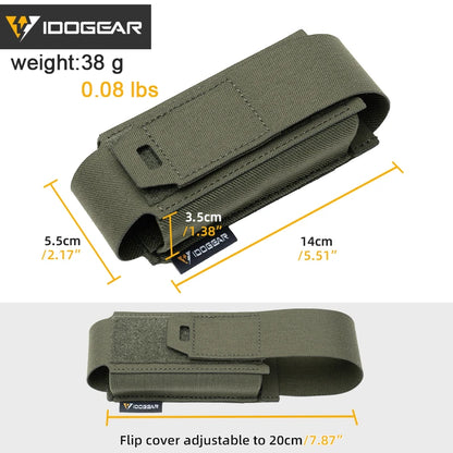 IDOGEAR Tactical Molle Flashlight Holder Magazine Pouch Multiuse Portable Tool Flashbang Pouch for Duty Belt Backpack 35133