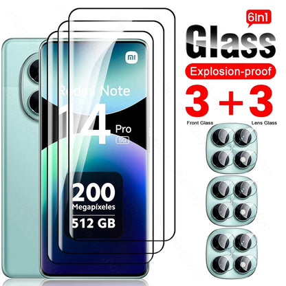 Note14Pro 5G 4G Glass 8To1 9D Curved Screen Protector Camera Glass For Xiaomi Redmi Note14 Note15 Pro Not 14 15 Pro+ Pro Plus 5G