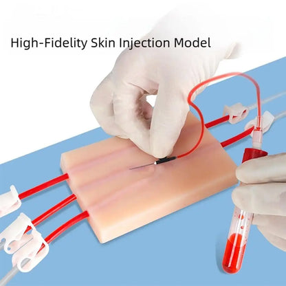 1Pc Venipuncture Injection Practice Pad Simulation Human Skin Tear Resistant Portable For Students Nurses Suture Training Model