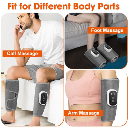 Eletric Air Pressure Calf Massager 3 Level Airbag Compression Wireless Massage Foot Leg Muscle Blood Circulation Relieve Fatigue