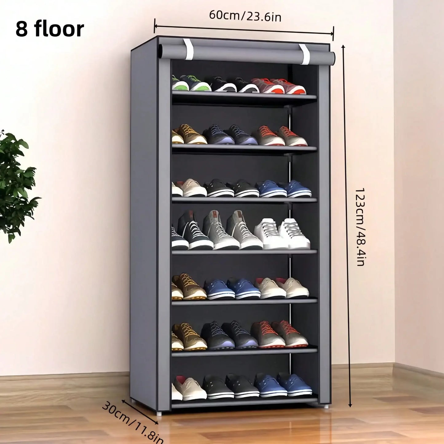 6th/8th/10th Floor Non-Woven Fabric Shoe Rack, Entrance Door Shoe Rack, Multi-Functional Storage Rack. The First Floor Can Hold Three Pairs Of Shoes. Suitable For Entrance, Living Room, Bedroom Or Coat Rack. Valentine's Day G