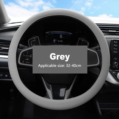 Non-Slip Silicone Steering Wheel Cover Summer Breathable Elastic Universal Fit 38cm Car Steering Wheel Protector Accessory