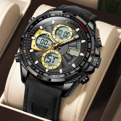 POEDAGAR LED Luxury Men Watch Luminous Week Date Dual Time Display Digital Man Clock Alarm Electronic Men's Quartz Watches Reloj