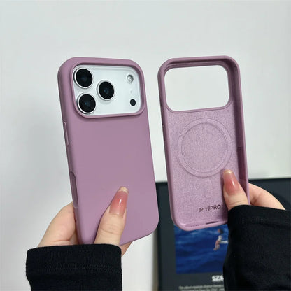 Magnetic Liquid Silicone Case for iPhone 17/17 Air/17 Pro/17 Pro Max For Magsafe Big Camera Hole Cover Shockproof Protective