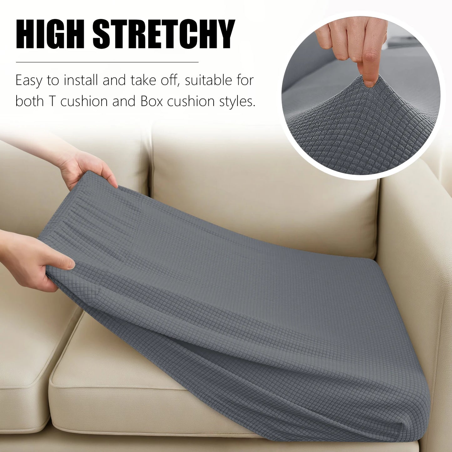 1 2 3 4 Seat Sofa Cushion Cover Back Combination Kit Cover Living Room Waterproof Jacquard Slipcover Couch Seat Protector Case