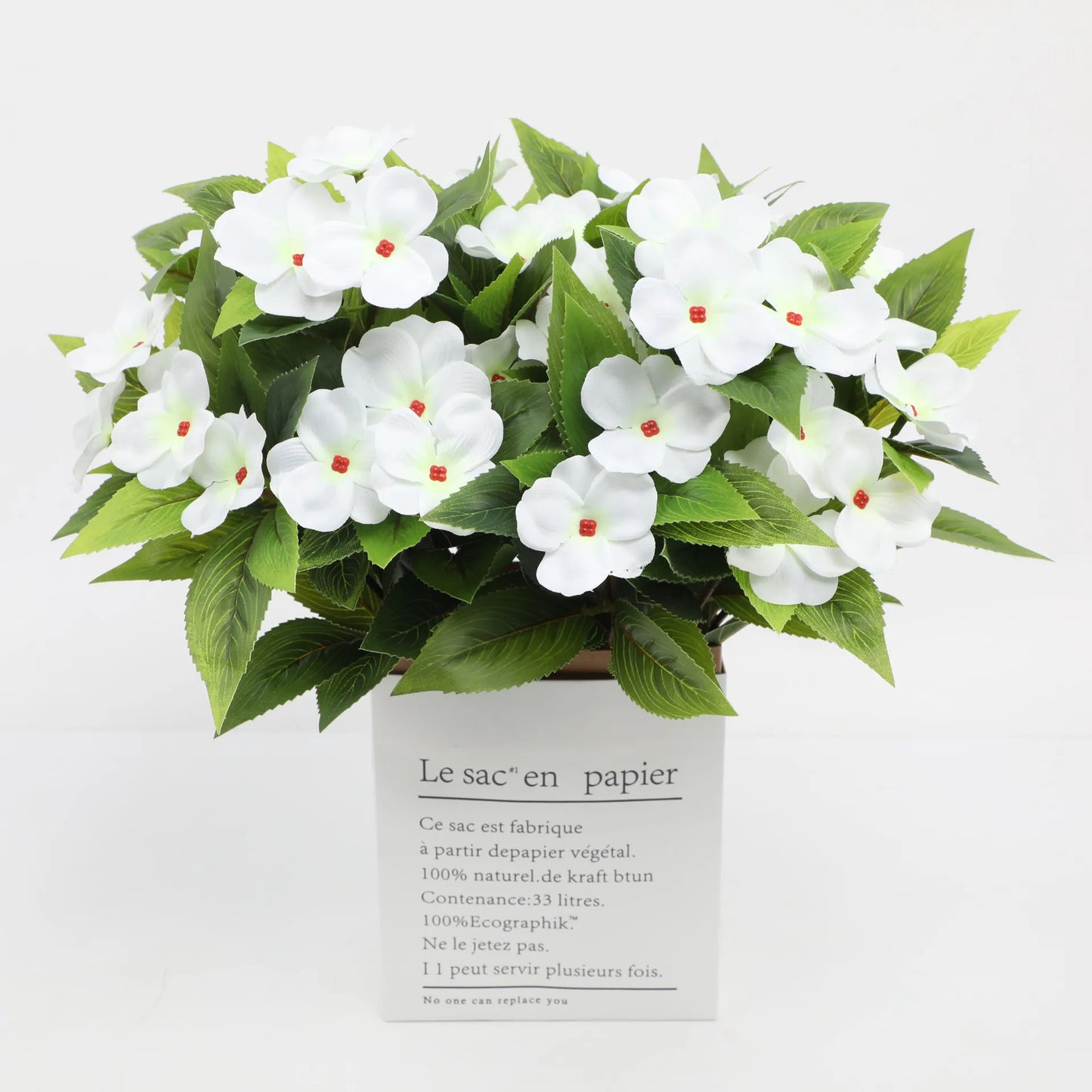 1/2/6PCS Artificial Flowers, Realistic Faux Balsam, Lifelike Stems, UV Resistant for Home Hotel  Indoor Outdoor Decor