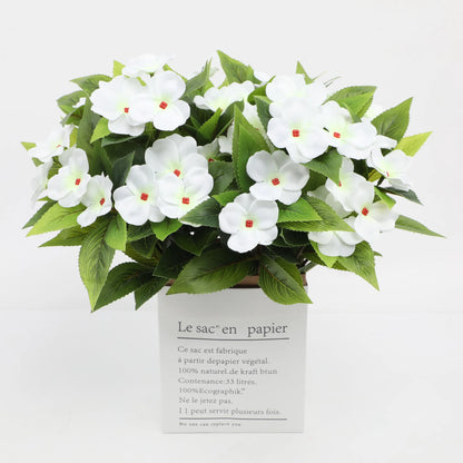 1/2/6PCS Artificial Flowers, Realistic Faux Balsam, Lifelike Stems, UV Resistant for Home Hotel  Indoor Outdoor Decor