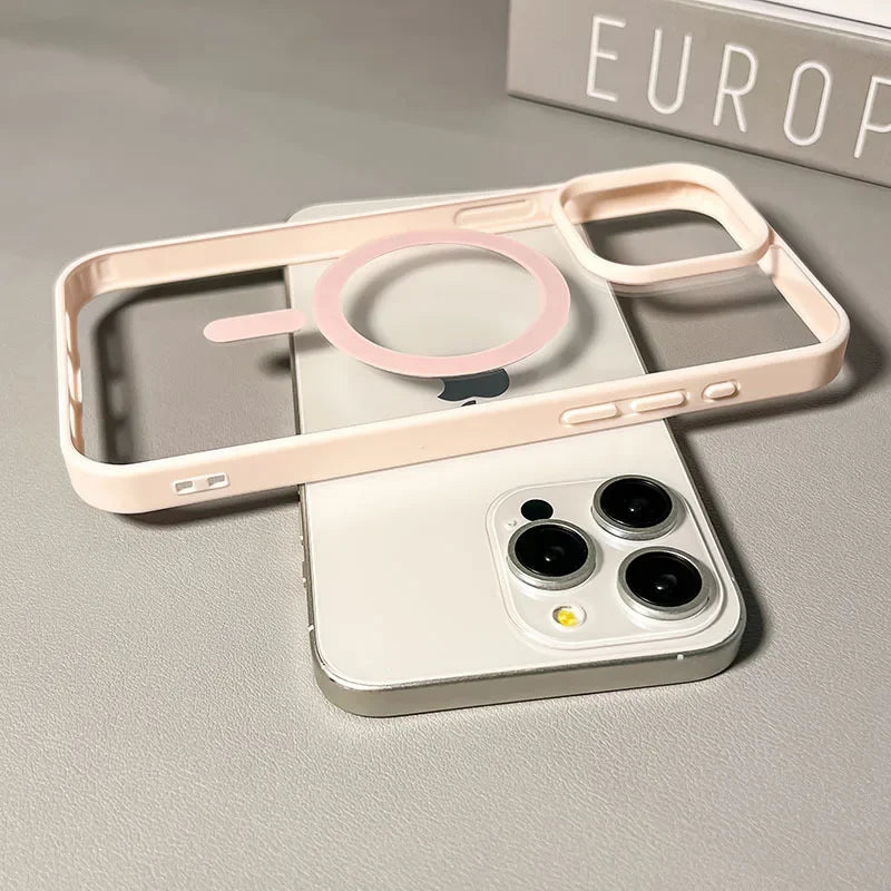 Luxury Candy Wireless Charging Phone Case For iPhone 17 16 15 14 13 12 11 Pro Max 16 Plus 16e Magnetic Bumper Cover for Magsafe
