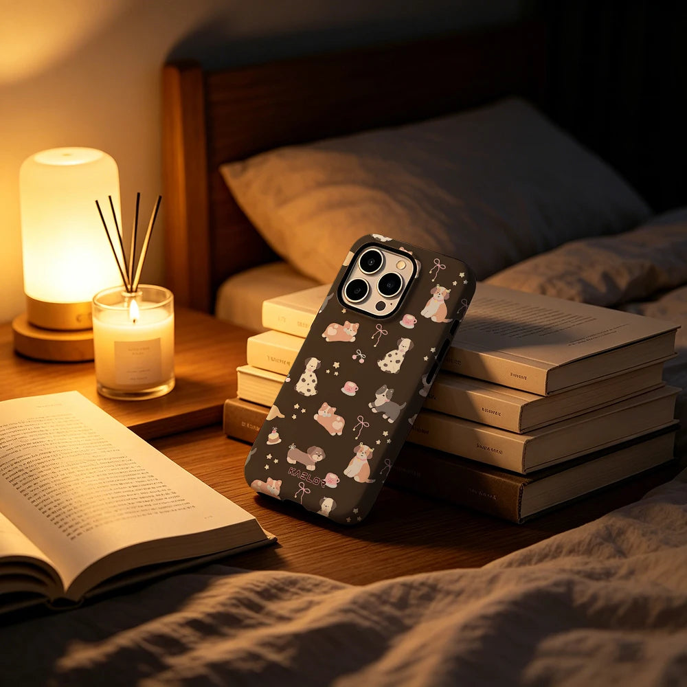 Brown Plaid Teddy Bear Phone Case for IPhone 17 16 15 14 13 Pro Max Plus Single Double-layer tough Shockproof Case
