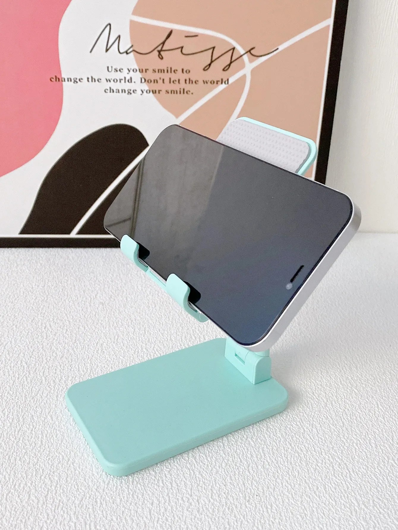 Adjustable Foldable Phone Tablet Stand Portable Desk Holder Universal Compatible Cellphone Mount Sturdy Non Slip Base For Live Stream Office Study Travel Binge Watching Home