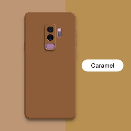 Square Liquid Silicone Back Cover for Samsung Galaxy S9 Plus Camera Protective Soft Shockproof Phone Case SamsungS9 S9Plus Funda