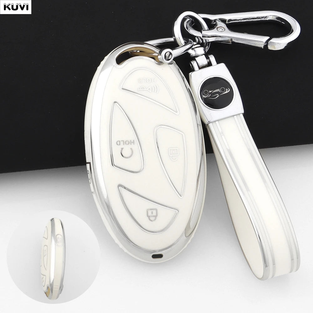 For Hyundai IONIQ 6 New Grand Prix GN7 Kona 5 7 Buttons Fashion TPU Car Remote Key Case Cover Protected Keychain Fob Accessories