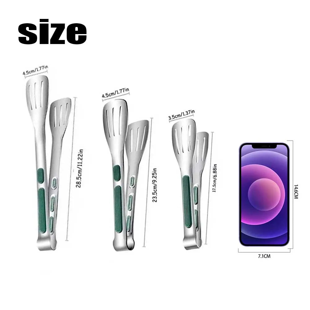 1pc Non Slip Stainless Steel Food Tongs Meat Salad Bread Clip Barbecue Grill Buffet Clamp Cooking Tools Kitchen Accessories
