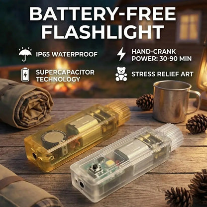 Hand Cranked Self Generating Light Handheld Life-saving Flashlight Waterproof Mini Emergency Light Camping And Hiking Daily Use