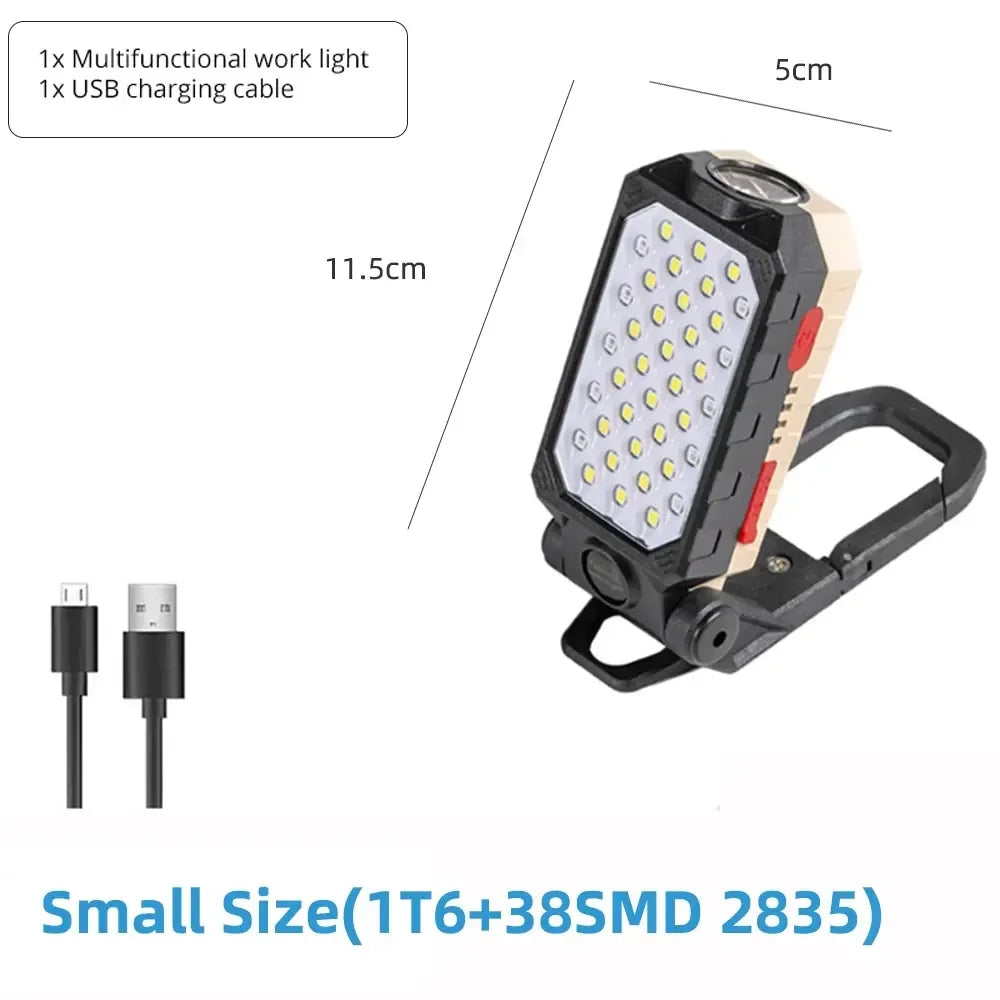4000MaH Rechargeable Work Light 30W Super Bright COB Flashlight With Magnetic Portable Outdoor Power Bank Camping Emergency Lamp