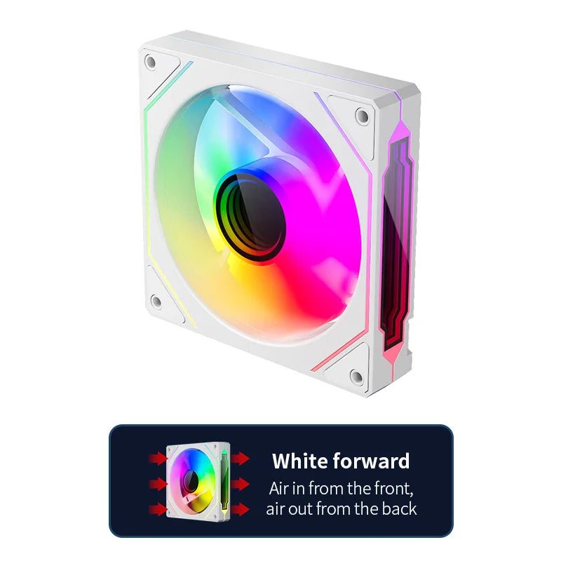 TEUCER LJ-4Pro Computer Case Fan ARGB Mirror Cycle 120mm 4Pin PWM PC Quiet Cooling Fan Low Noise Chassis Fan