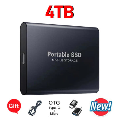 16TB Mass Storage Portable SSD 1TB 2TB 4TB 8TB USB3.2 External Hard Drive High Speed Solid Disk for All Devices