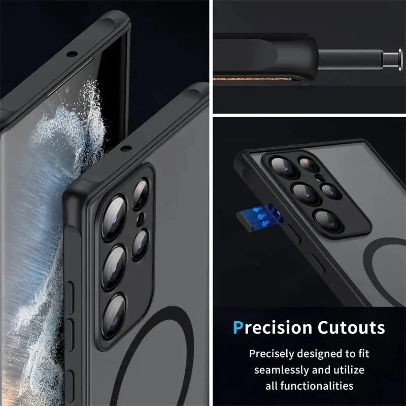 Wireless Charge Case for Samsung Galaxy S25 S20 S24 S23 S22 S21 Ultra Plus FE A13 A14 A33 A34 A54 A53 A52 A51 A71 Magsafe Cover