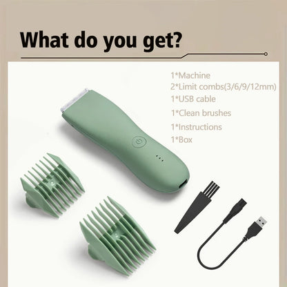 Body Trimmer for Men Beard Face, Hair, Body and Intimate Hair Trimmer Body Shaver Groomer Ceramic Male Electric Hair Clipper