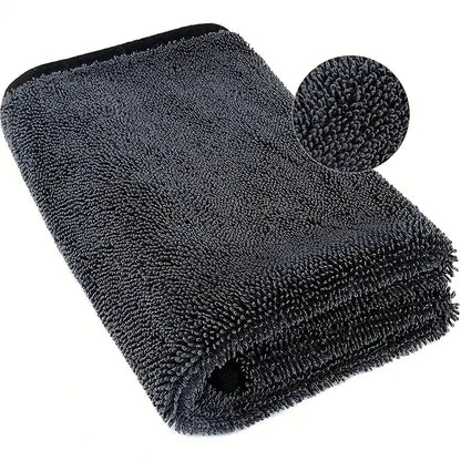 Dark gray car microfiber towel, oversized strong absorbent car wash cloth, high-efficiency cleaning wipe cloth