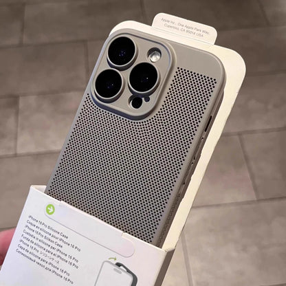 New Honeycomb Heat Dissipation Phone Case For iPhone 16 15 14 13 17 Pro Max Plus Cooling Breathable Solid Color Shockproof Cover