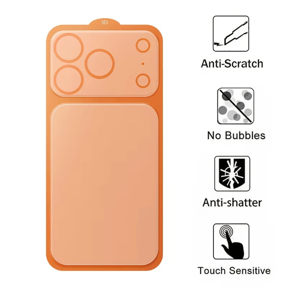 NNBILI 2Pcs Matte Soft Hydrogel Back Screen Protector Film With Lens Protection Film for iPhone 17 Pro Pro Max Easy Installation