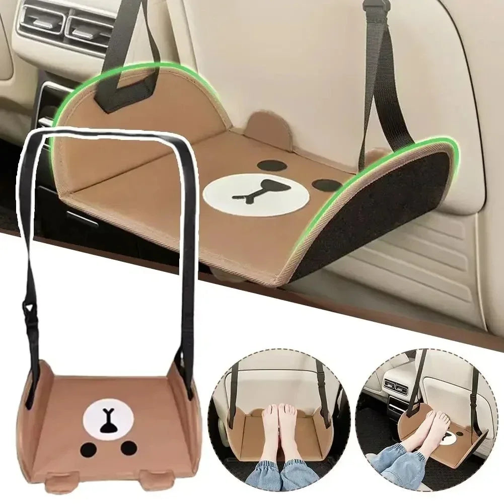Portable Car Travel Foot Rest Mat Adjustable Backseat Suspension Hammock Office Footstool Auto Interior Accessories