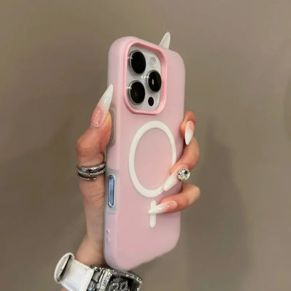 Luxury Candy Color 2 IN 1 For Magsafe Case for iPhone 16 15 14 13 12 17 Pro Max Plus Magnetic Wireless Charge Clear Matte Cover