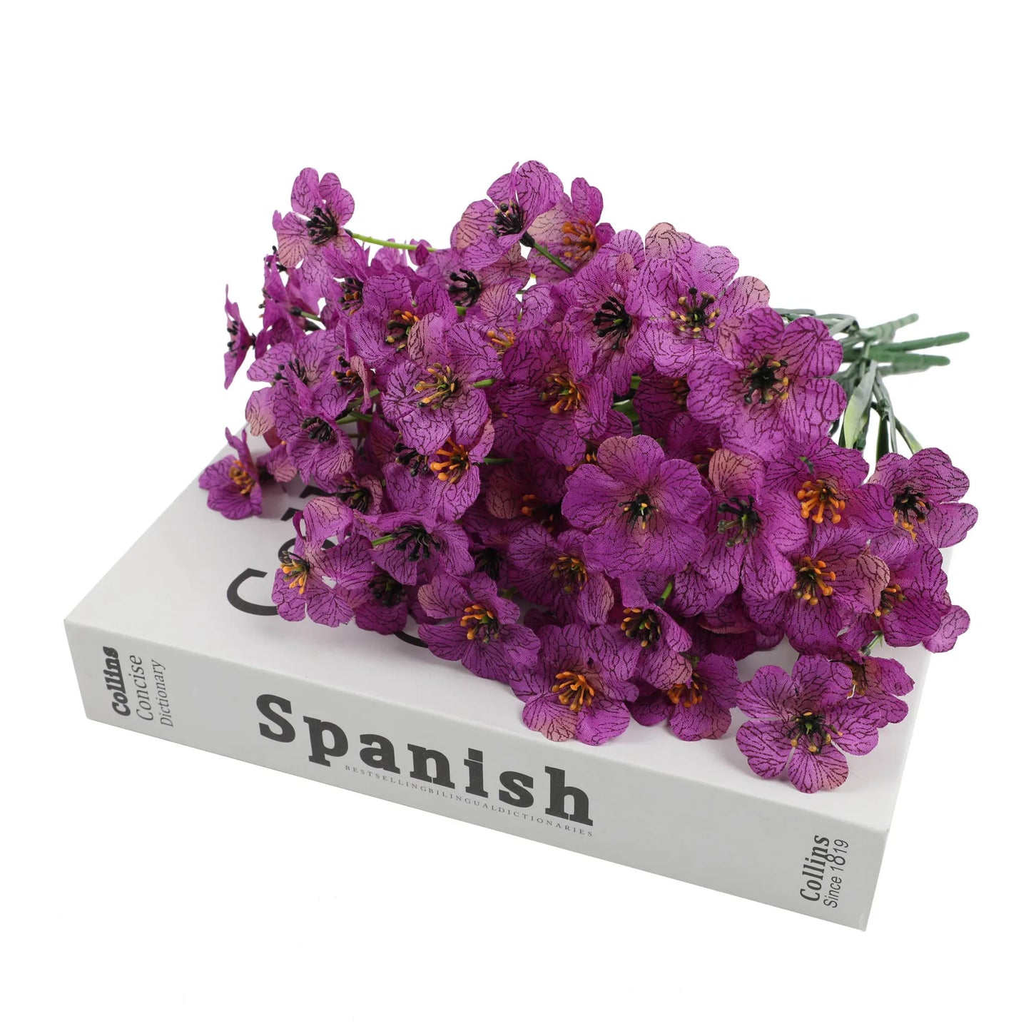 Outdoor Artificial Violet Spring Grass Flowers Faux Plastic Plants UV Protected for Home Garden Decoration