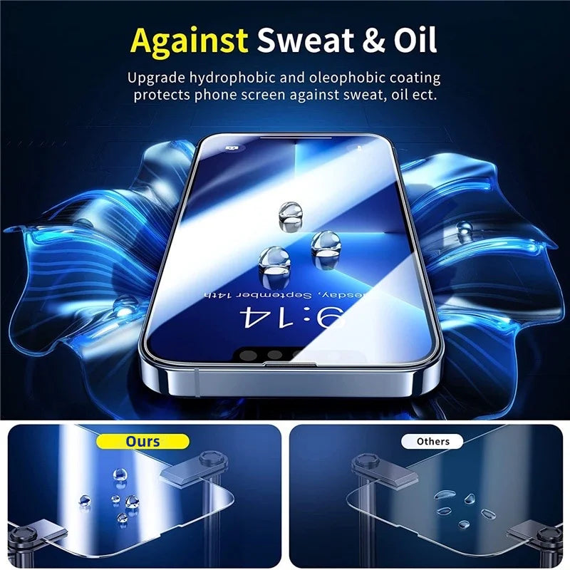 Tempered Glass 1-5Pcs For iPhone X XS XR 11 12 13 14 15 16 17 Pro Max Mini Alr Plus SE Generation Models Screen Protector