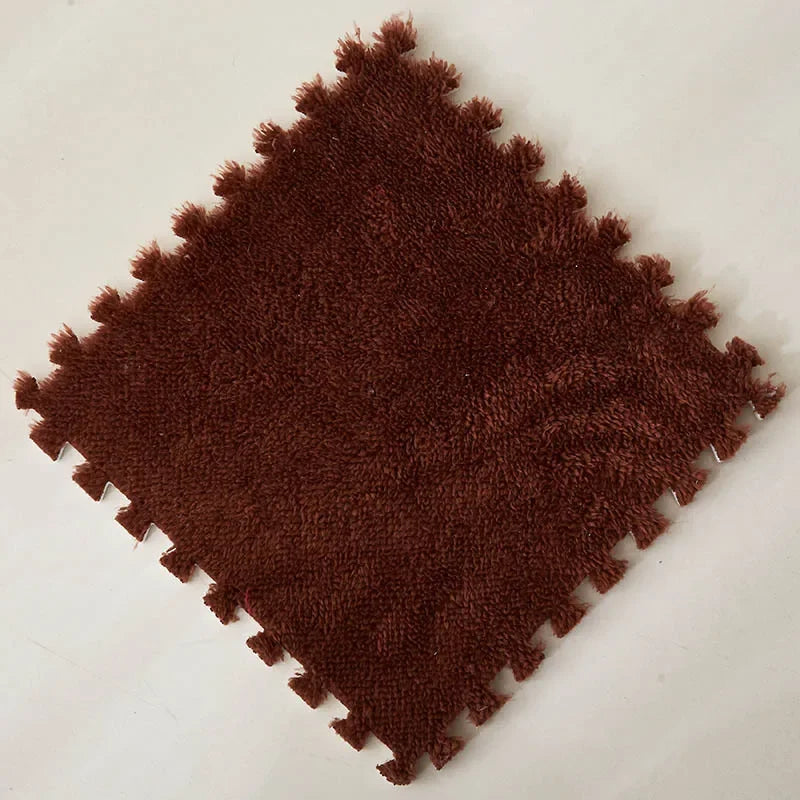 Soft Plush Children's Mat EVA Foam Puzzle Mat Long Hair Carpet Infant Developing Mat Rug Puzzle Interlock Keep Warm Playmat 30CM