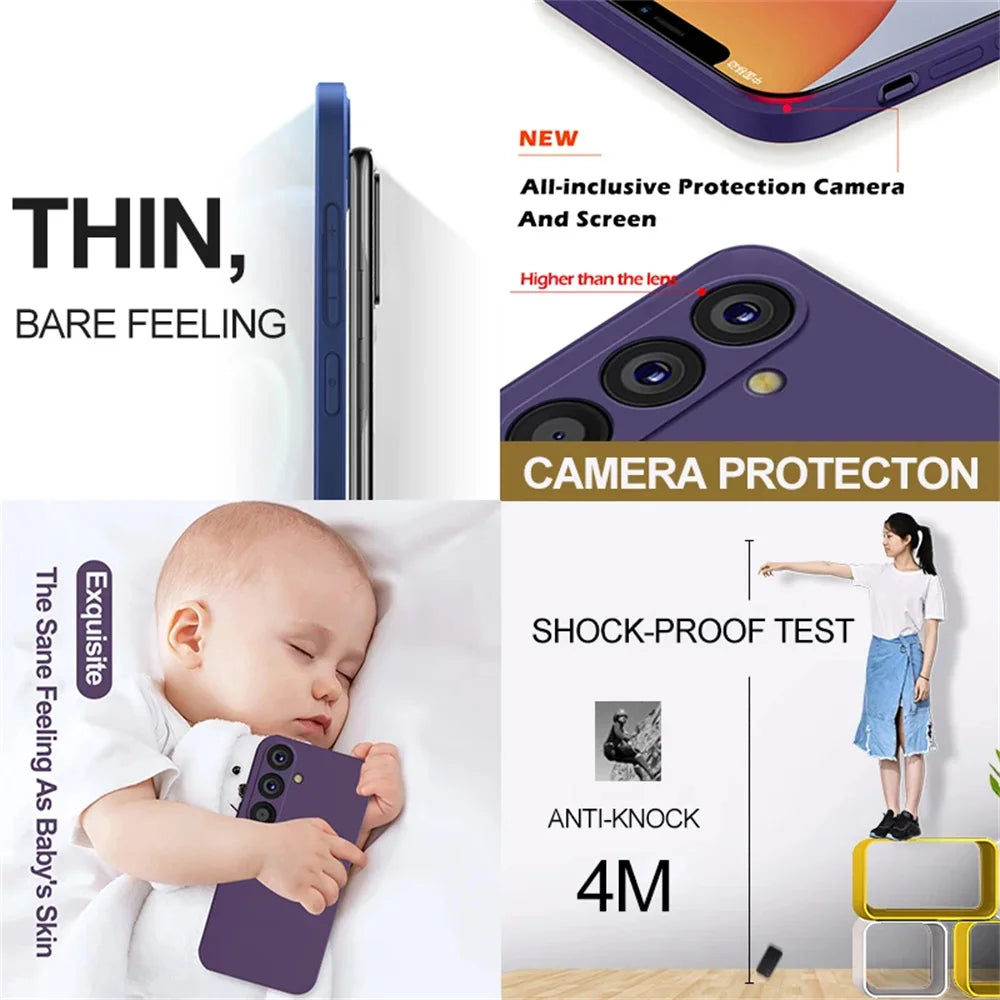 Phone Case Galaxy S25 S24 S23 Ultra Case Soft Liquid Silicone Samsung Galaxy S25 S24 S23 S22 Ultra Plus S23Ultra S24Ultra Cases