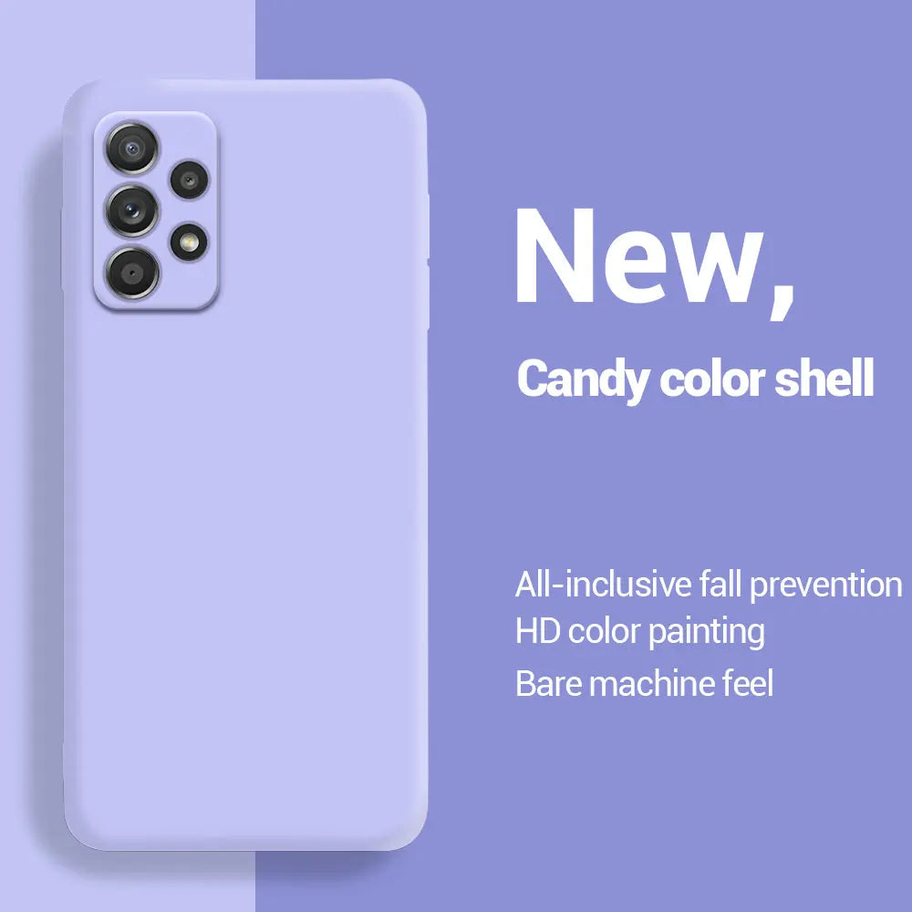 Liquid Silicone Case for Samsung Galaxy A52 A72 A13 A23 A33 A53 A73 A04 A04E A14 A15 A24 A25 A34 A35 A55 A54 A22 A32 5G Cover