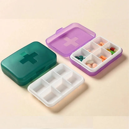 New Small Portable Travel Week Daily 6 Grids Case Box Organizer Tablet Pills Storage Container for Medicine Vitamin Fish Oils