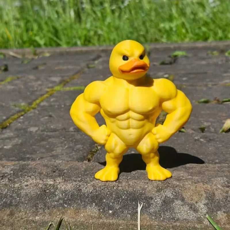 Muscle Duck Figurine – Whimsical Desktop & Bookshelf Decor