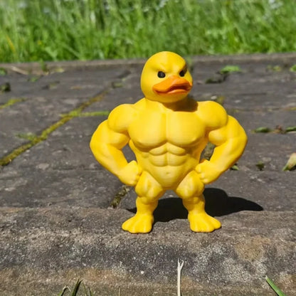 Muscle Duck Figurine – Whimsical Desktop & Bookshelf Decor
