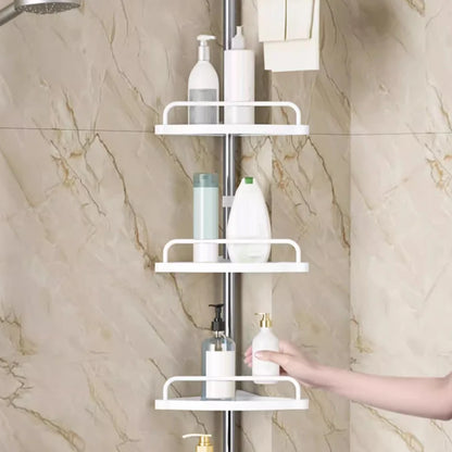 Stainless Steel Bathroom Corner Storage Rack Telescopic 4 Layer Shower Organizer For Shampoo Shower Gel Punch-Free Bathroom Rack