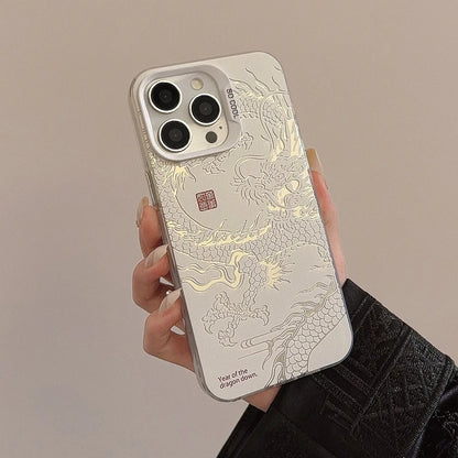 Cool Unique Phone Cases for iPhone 16 Pro Max Plus 15 14 11 12 13 Chinese Style Dragon Protective Phone Covers