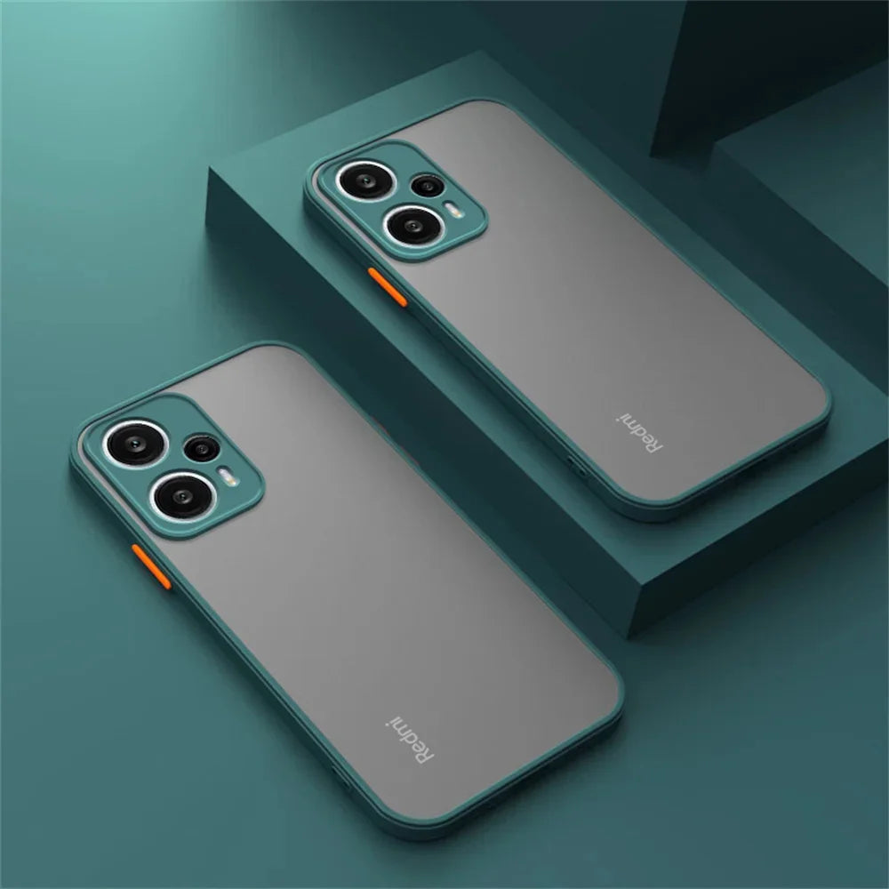 Luxury Matte Armor Case for Xiaomi Note 12 Turbo 13 11 10 Pro Plus 5G Shockproof Bumper Phone Cover For Redmi 12 12C 10 10C 4G
