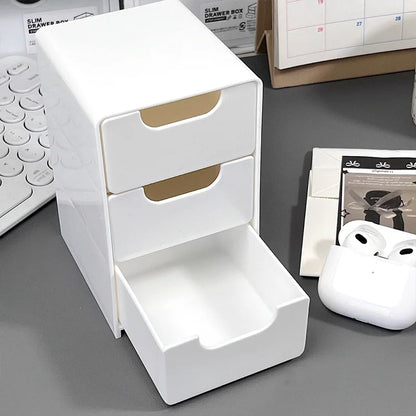 Desktop Storage Box For Makeup Jewelry Mini Large Capacity Jewelry Box Multifunctional 3-Tier Desk Organizer With Drawers