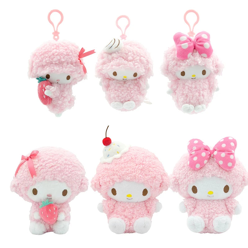 Genuine Sanrio Piano Plush Toy Hello Kitty My Melody Kuromi Cinnamoroll Cartoon Student Backpack Pendant Decoration Girl Gift