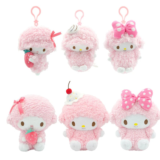 Genuine Sanrio Piano Plush Toy Hello Kitty My Melody Kuromi Cinnamoroll Cartoon Student Backpack Pendant Decoration Girl Gift