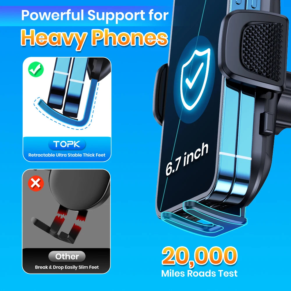 TOPK Car Phone Holder — Air Vent & Dashboard Mount