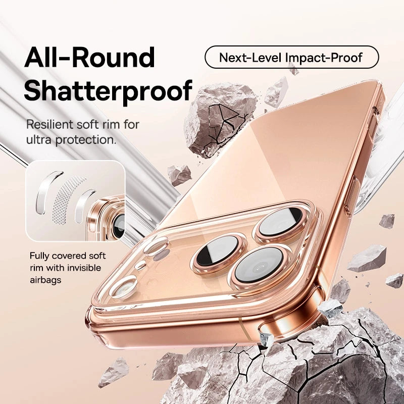 Baseus Clear TPU Case for iPhone 17 16 15 14 13 12 Pro Max Plus Air Soft Transparent Phone Cover Soft Thin Protective Case