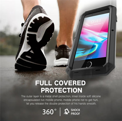 Heavy Duty Protection Armor Metal Aluminum Case for iPhone 16 15 14 13 12 mini 11 Pro 7 8 Plus XS Max XR SE 16e Shockproof Cover