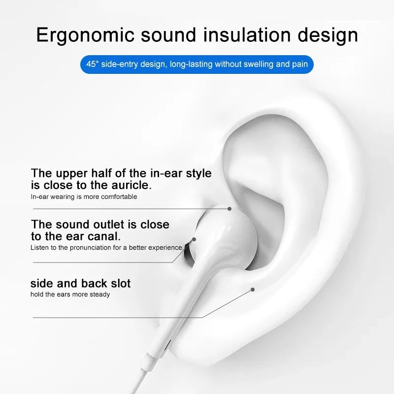 Headphones For Xiaomi 14 13 12 11 in-ear Earphones Redmi Note 10 9 8 7 Type C 3.5mm Wired Headset Phone Accessories