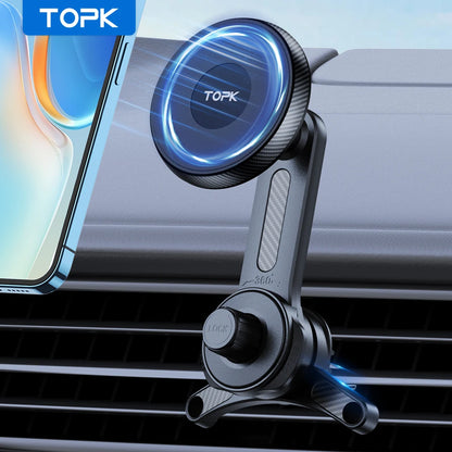 TOPK Fits MagSafe Car Phone Holder, Strong Magnetic Phone Holder for iPhone 15, Vent Car Mount Holder Car Accessories for iPhone
