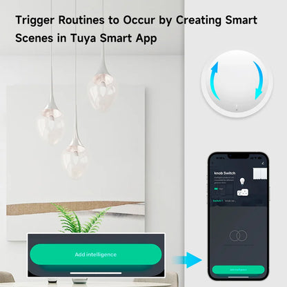 Tuya ZigBee Smart Knob Switch Wireless Scene Button Rotatable Dimmer Switch Home Appliances Automation Linkage Remoter
